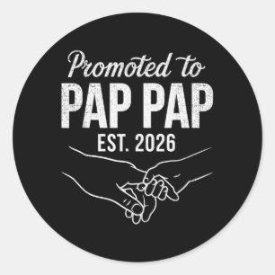 Zum Pap Pap Est 2026 befördert Bald Papa Runder Aufkleber