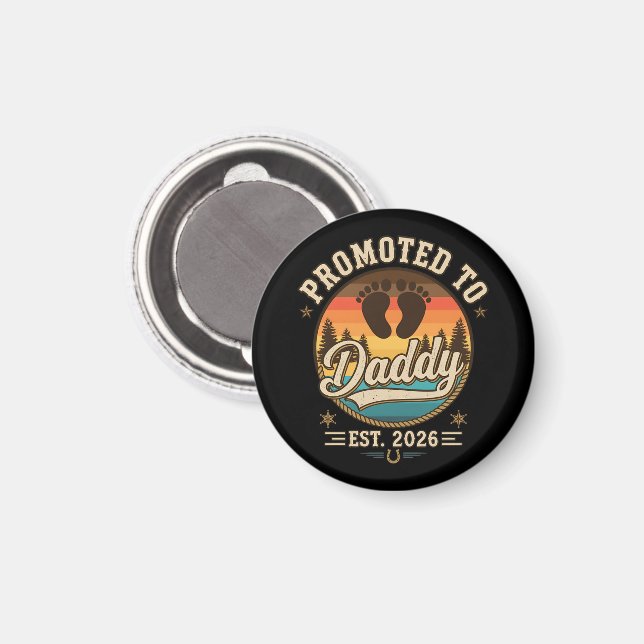 Zum Papa befördert Erw. 2026 Magnet (Vorderseite/Rückseite)