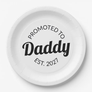 Zum Papa Befördert Est 2027 Neuer Papa Baby Shower Pappteller