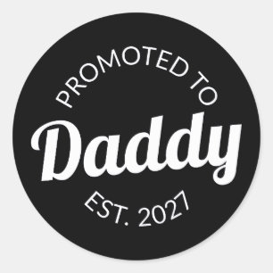 Zum Papa Befördert Est 2027 Neuer Papa Baby Shower Runder Aufkleber