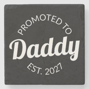 Zum Papa Befördert Est 2027 Neuer Papa Baby Shower Steinuntersetzer