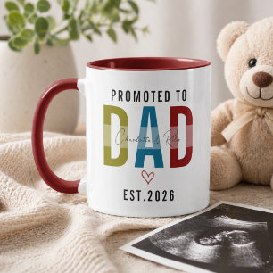 Zum Papa befördert Persönlicher erster Vatertag Tasse