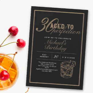 Zum perfekten Alter 30. Geburtstags-Whiskey-Party Einladung