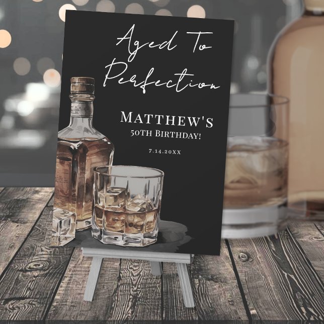 Zum perfekten Alter Geburtstags-Schild Einladung (Aged To Perfection Birthday Party Sign Invitation)