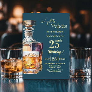 Zum perfekten Alter gereifte Männer 25. Whiskey-Ge Einladung
