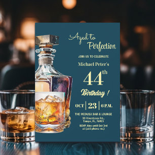 Zum perfekten Alter gereifte Männer 44. Whiskey-Ge Einladung
