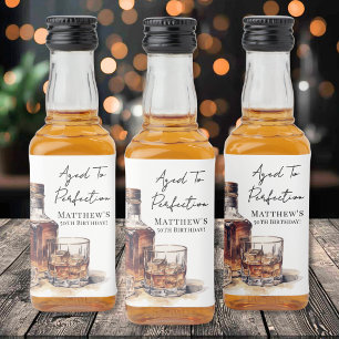 Zum perfekten Alter gereifte Whiskey-Geburtstagsfe Alkoholflaschenetikett