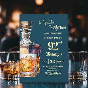 Zum perfekten Alter gereifter Mann 92. Whiskey-Geb Einladung
