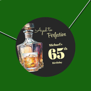 Zum perfekten Alter gereifter Männer-Whiskey-Gebur Runder Aufkleber