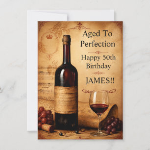 Zum perfekten Alter gereifter Vintage-Wein-Geburts Einladung