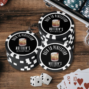 Zum perfekten Alter gereifter Whiskey-Geburtstag Pokerchips