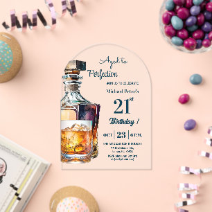 Zum perfekten Alter gereifter Whiskey zum 21. Gebu Acryleinladungen