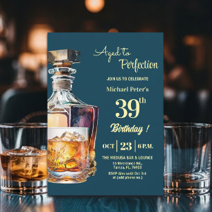 Zum perfekten Alter gereifter Whiskey zum 39. Gebu Einladung
