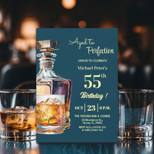 Zum perfekten Alter gereifter Whiskey zum 55. Gebu Einladung