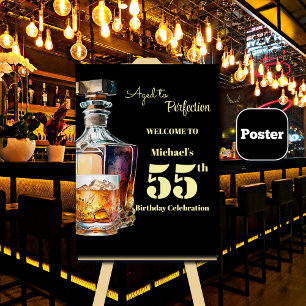 Zum perfekten Alter gereifter Whiskey zum 55. Gebu Poster