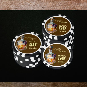 Zum perfekten Alter - Herren 50. Whiskey-Geburtsta Pokerchips
