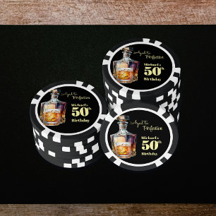 Zum perfekten Alter - Herren 50. Whiskey Geburtsta Pokerchips