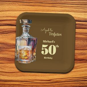 Zum perfekten Alter Herren 50. Whiskey Geburtstag Pappteller