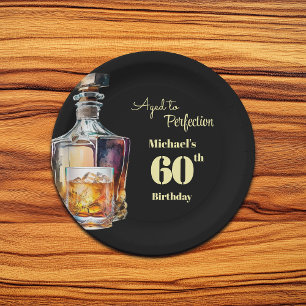 Zum perfekten Alter - Herren 60. Whiskey Geburtsta Pappteller