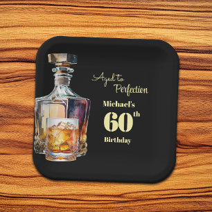 Zum perfekten Alter - Herren 60. Whiskey-Geburtsta Pappteller