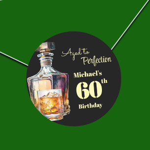 Zum perfekten Alter - Herren 60. Whiskey-Geburtsta Runder Aufkleber