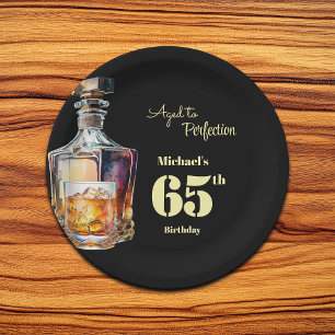 Zum perfekten Alter - Herren 65. Whiskey-Geburtsta Pappteller