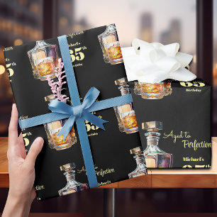 Zum perfekten Alter Mann 65. Whisky-Geburtstag Geschenkpapier