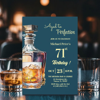 Zum perfekten Alter Mann 71. Whiskey-Geburtstag  Einladung