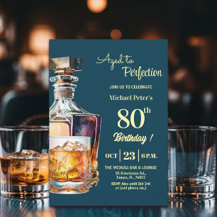 Zum perfekten Alter Mann 80. Whisky-Geburtstag  Einladung