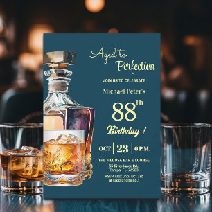 Zum perfekten Alter Mann 88. Whiskey-Geburtstag Einladung