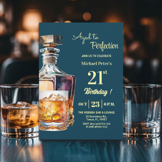 Zum perfekten Alter Männer 21. Whiskey-Geburtstag Einladung