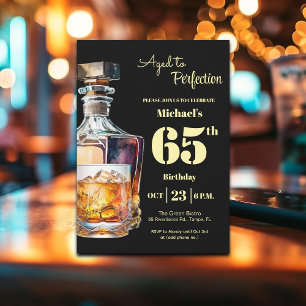 Zum perfekten Alter Männer 65. Whisky-Geburtstag Einladung