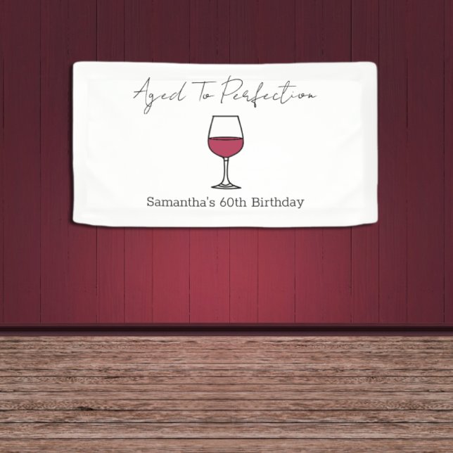 Zum perfekten Wein 60. Geburtstag Banner (Von Creator hochgeladen)