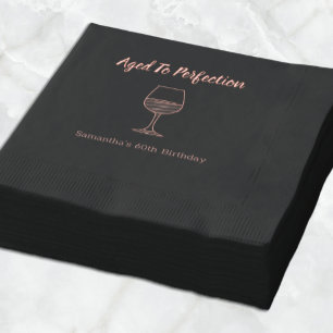 Zum perfekten Wein 60. Geburtstag Servietten Mit Folie
