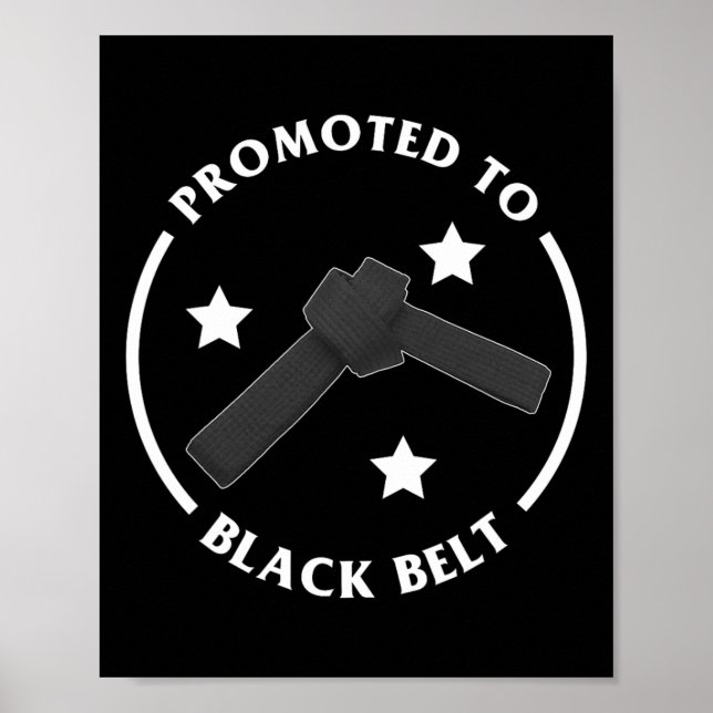 Zum schwarzen Gürtel befördertes Karate-Geschenk Poster (Vorne)