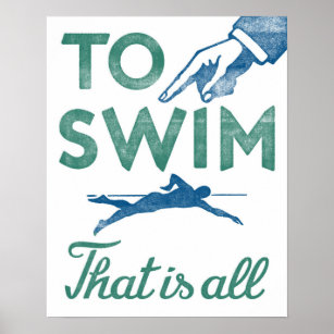 Zum Schwimmen Poster Vintage Schwimmkunst drucken