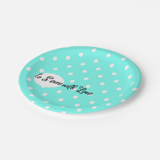 Zum Servieren mit Liebe Pastel Polka Dot Paper Pla Pappteller