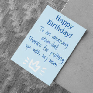 Zum Step-Vater Funny Happy Birthday Feiertagskarte