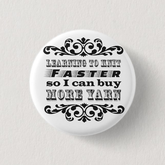 Zum Strick schneller lernen Button (Vorderseite)