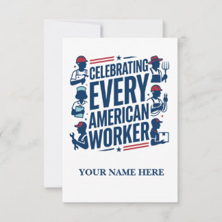 Zum Tag der Arbeit: Jeder amerikanische Arbeiter w Dankeskarte