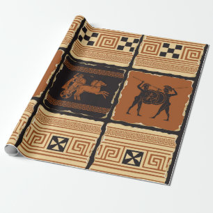 zum Thema Antikes Griechenland in Form eines Sets Geschenkpapier