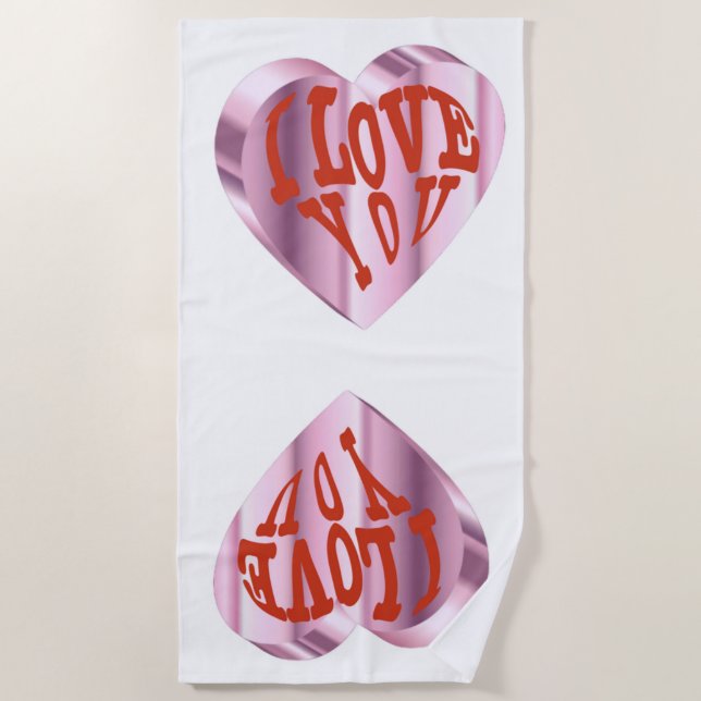 Zum Valentinstag am Strand Strandtuch (Vorderseite)
