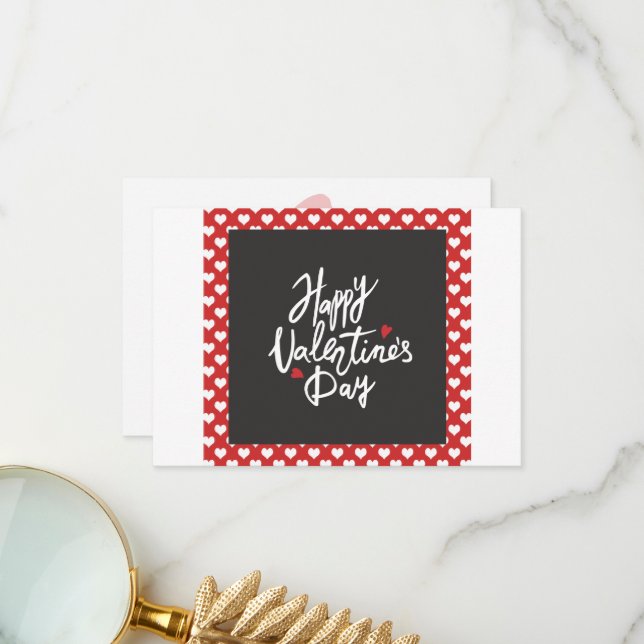 Zum Valentinstag" Dankeskarte (Vorderseite/Rückseite Beispiel)