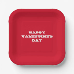 Zum Valentinstag ein schöner Roter Valentinstag Pappteller