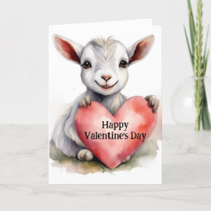 Zum Valentinstag niedliches Zicklein Karte
