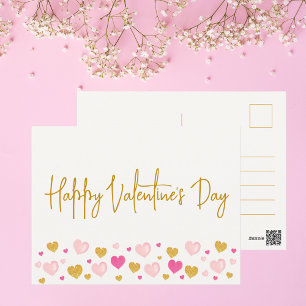 Zum Valentinstag Wasserfarbenherzen Postkarte