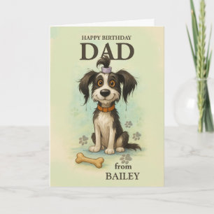 zum Vater von Quirky Dog Funny Birthday Custom Pup Karte