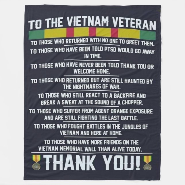 ZUM VIETNAM VETERAN, DANKE FLEECEDECKE (Vorderseite)
