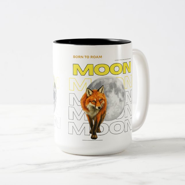 Zum Wandern geboren Fuchs Mond Tasse (VorderseiteRechts)
