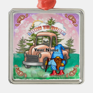 Zum Wandern geborener Gnom Ornament Aus Metall